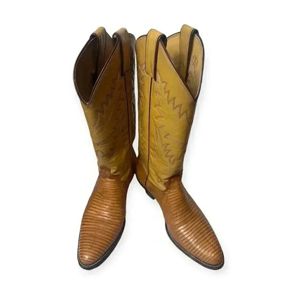 🔥 Host Pick🔥Justin Lizard Leather Cowboy Boots Style 9072 size 5.5E - Picture 4 of 12